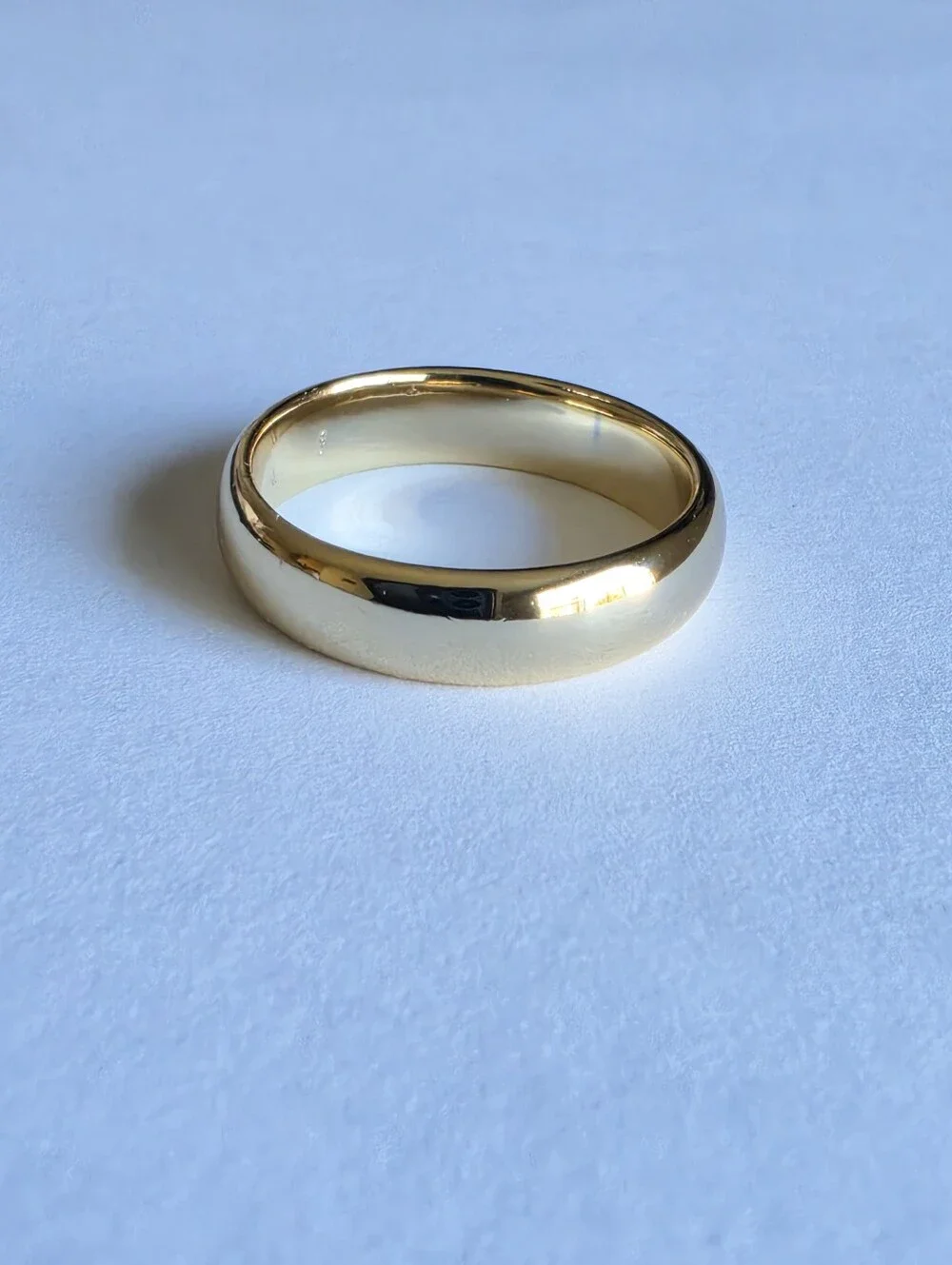 Gold Plated Wide Band Ring Size 12 Smooth Polished Minimalist Statement Jewelry